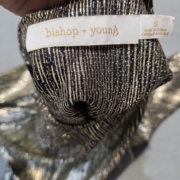 Bishop + Young NWT Elegant Metallic Dress with Side Cutout PTP 19 Length 36 - Picture 5 of 8